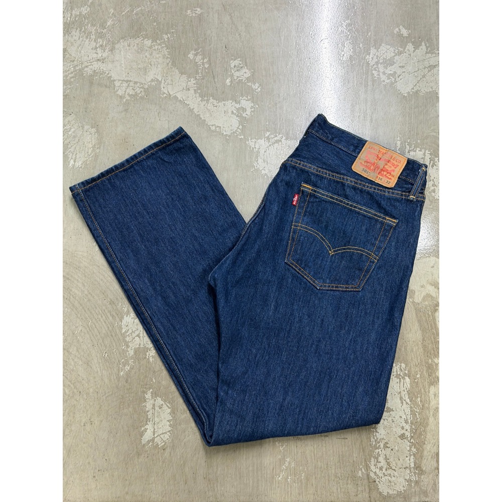 Levi's 501 Original Fit Jeans Mens 36x32 Blue Excellent Straight Leg Button Fly